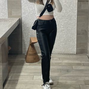 ARITZIA Melina Leather Pants - Black